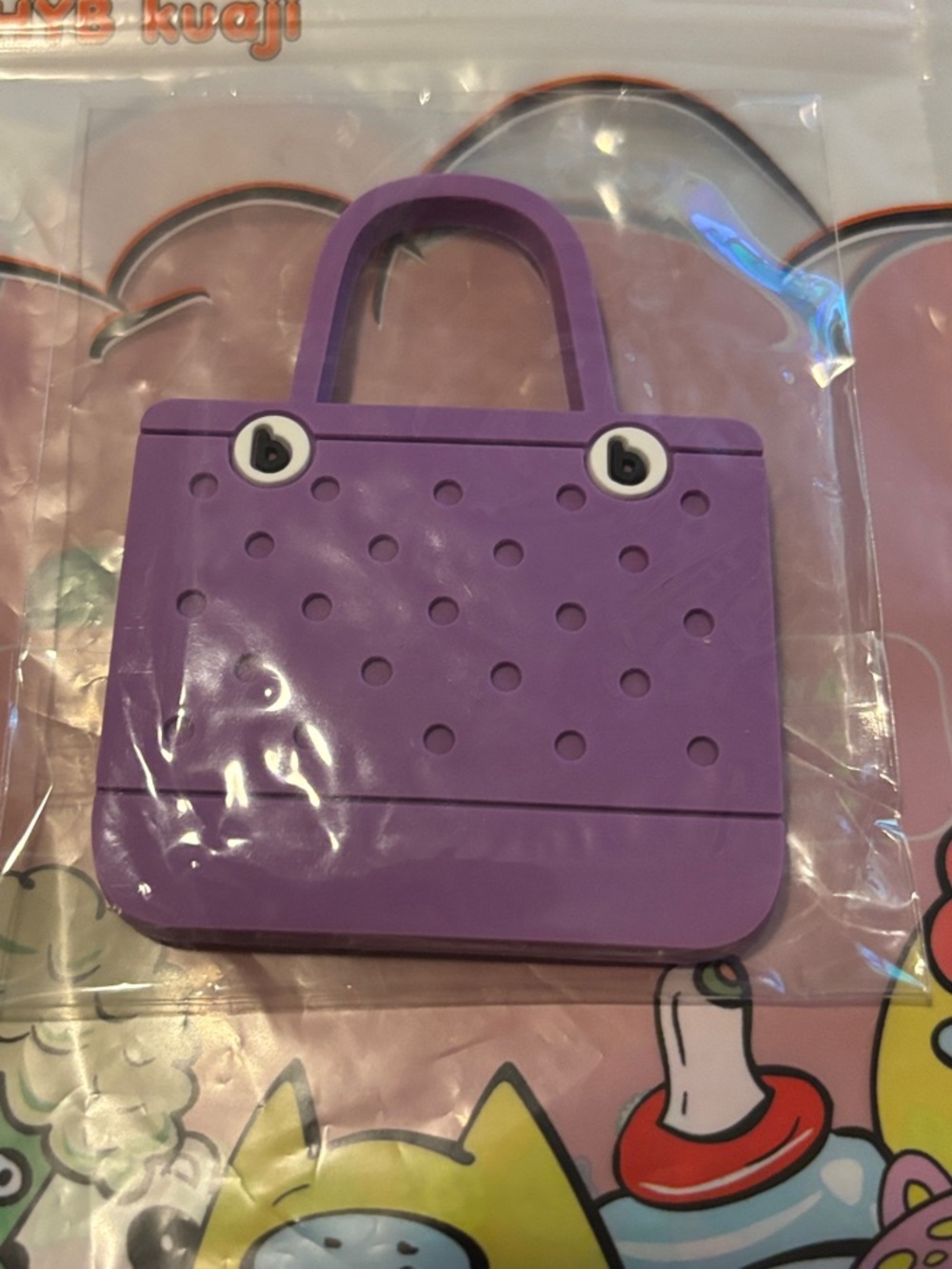 Purple Silicone Tote Bag charm jumbo -